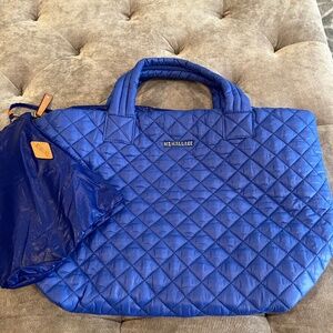 MZ Wallace Small Metro Quilted Nylon Tote -BLUE